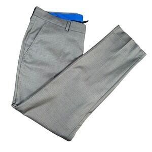 Kenneth Cole Reaction Techni-Cole Mens 36x30 Grey Crosshatch Dress Pants Busines